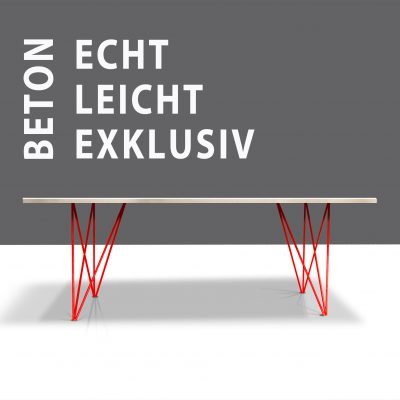 Betontisch in LEICHTBAU von Messoni,beton tisch, betonesstisch, beton esstisch, betonarbeitsplatte von messoni